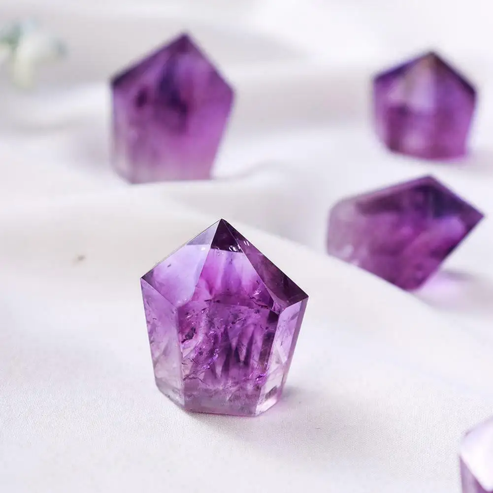 Натуральный Аметист кварц Фиолетовый Кристалл палочка башня обелисцеление