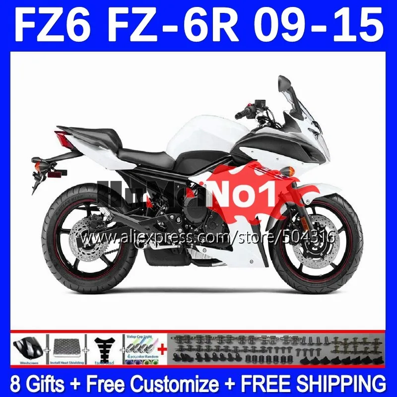 

Корпус для YAMAHA FZ 6R FZ-6R FZ6R 09 10 11 12 13 14 15 166MC.36 глянцевый белый обтекатель FZ6 FZ6N 2009 2010 2011 2012 2013 2014