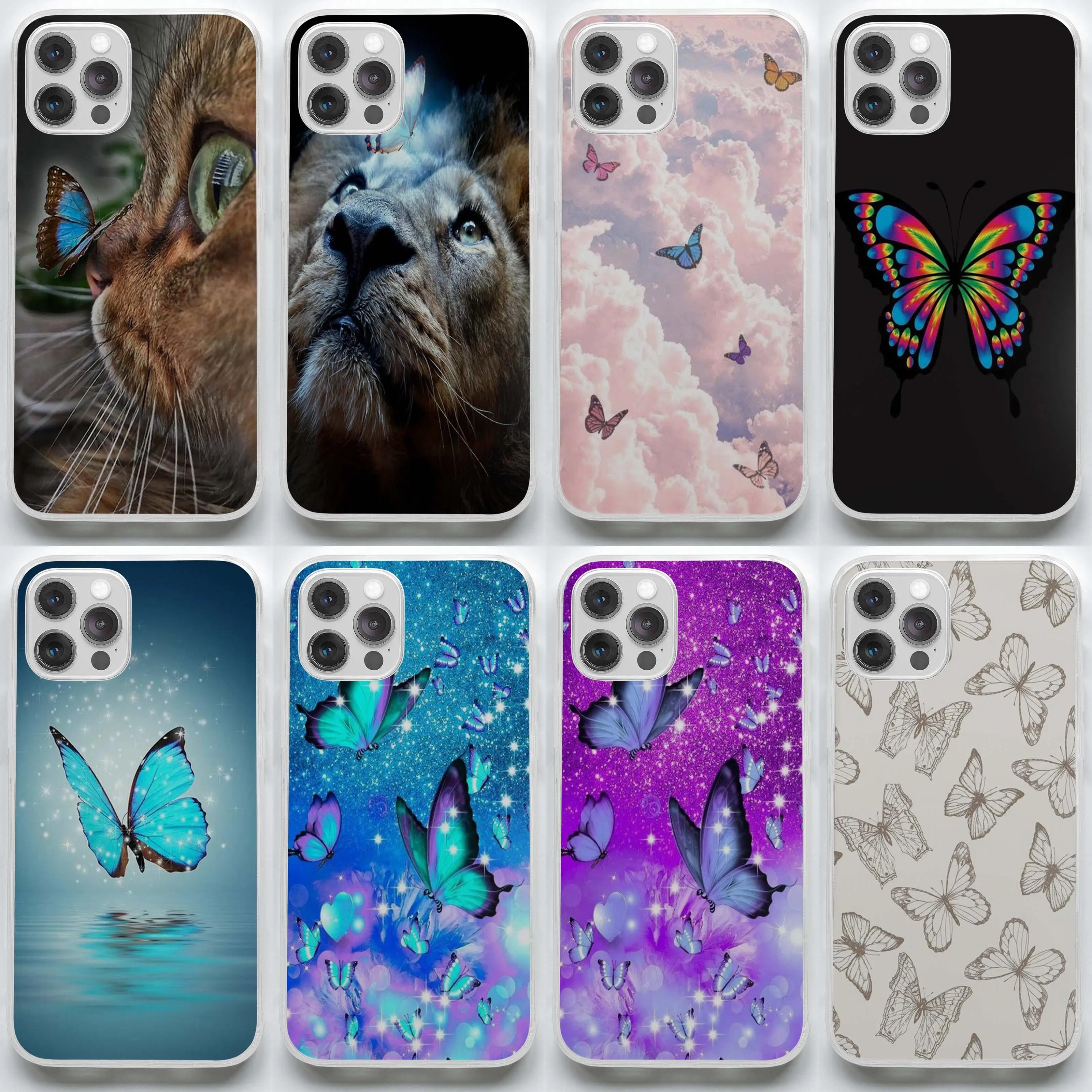 

Cute Animal Butterfly Kedi Ve Kelebek Duvar Kad Drame Lion With Phone Case for iPhone 7 8 Plus 11 12 13 Pro Max Mini X XS XR Max