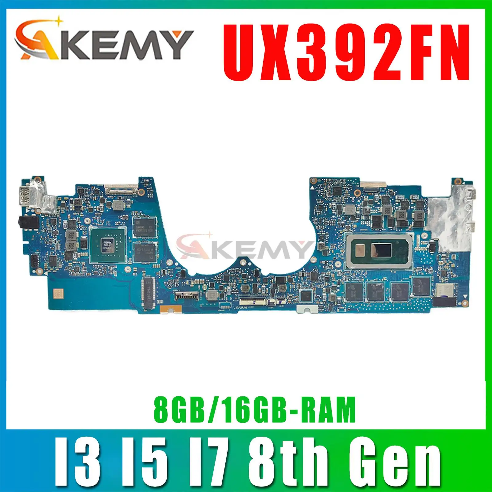 

Mainboard UX392FN UX392F UX392FA UX3000 UX3000X Laptop Motherboard I3 I5 I7 8th Gen MX150/UMA 8GB/16GB-RAM
