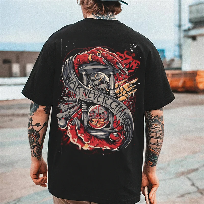 

Футболка мужская с 3D-принтом черепа, модный топ с коротким рукавом, Свободный пуловер оверсайз с круглым вырезом, трендовая уличная одежда в стиле хип-хоп