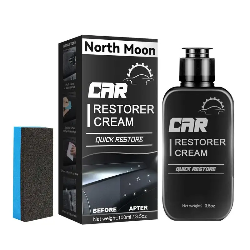 

100 Ml Car Restorer Agent With Sponge Car Refurbish Agent For Leather Parts Leather Revitalizing Coating Agent Auto Leather