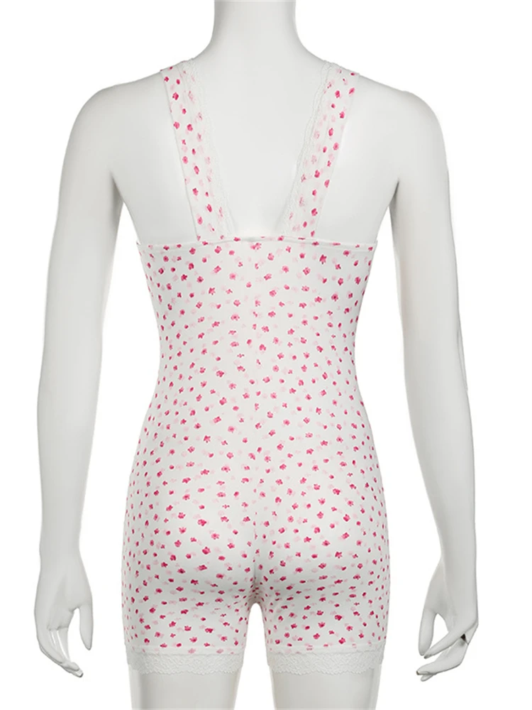 Absobe кружевной бант лоскутный комбинезон с цветочным принтом женский квадратным