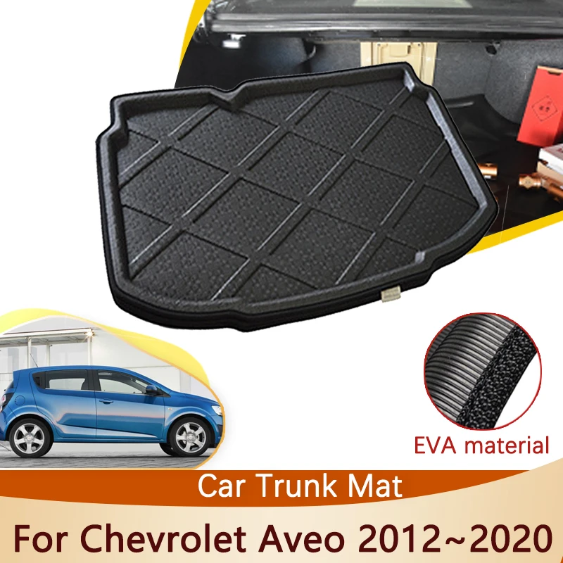 

Коврик для багажника для Chevrolet Aveo T300 Sonic 2012 ~ 2020 2016, автомобильные аксессуары для люка, седана, напольный лоток, Водонепроницаемая подкладка