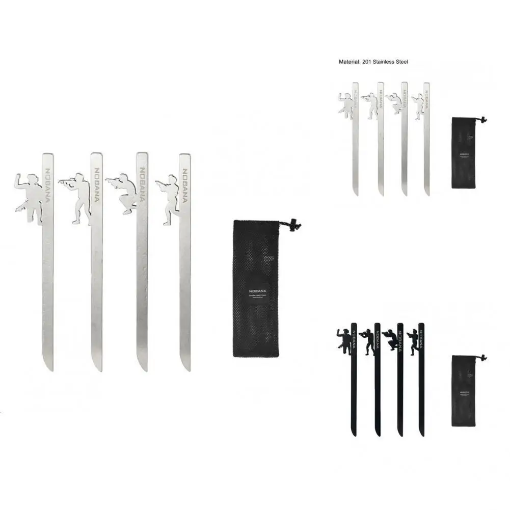 

4Pcs Tent Pegs Sturdy Wide Applications Tent Nails Creative Convenient Ground Pegs