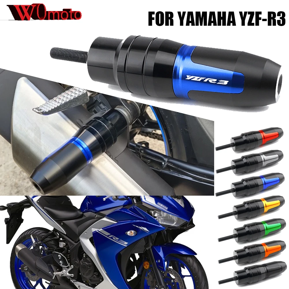 

For YAMAHA YZF-R3 YZFR3 YZF R3 Motorcycle CNC Frame Exhaust Slider Crash Protection Crash Pad with logo