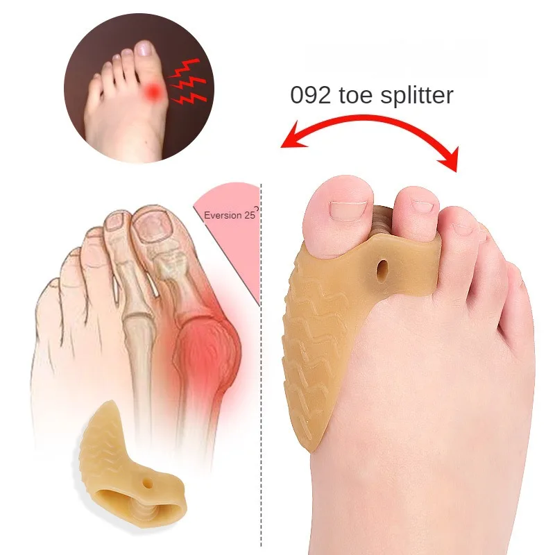 

2pcs\pair Big Toe Divider Big Toe Valgus Corrector Big Foot Bone Corrector Set SEBS Double Hole Toe Divider Foot Care Tools