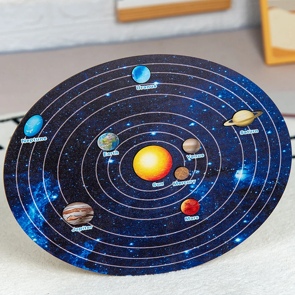 

Solar System Planets Kids Learning Puzzle Toys Toddlers Wood Puzzles Space Cognition Model Wooden