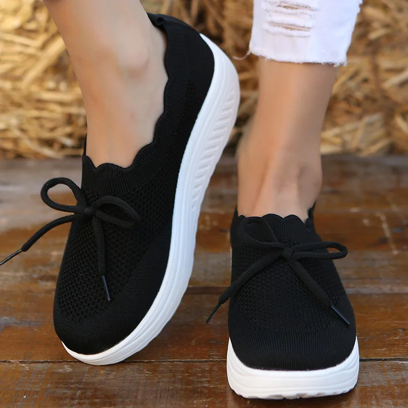 Fashion Versatile Rocker Shoes for Women 2023 Spring New Mesh Breathable One Step Lazy Sports Shoes for Women