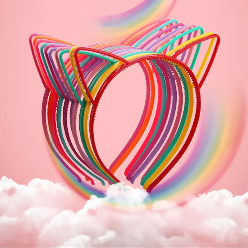 3pcs Kids Headbands Cat Ears Crown Bow Headwear Princess Plastic Hairbands Boho Hair Bands for Girls Baby Accessories