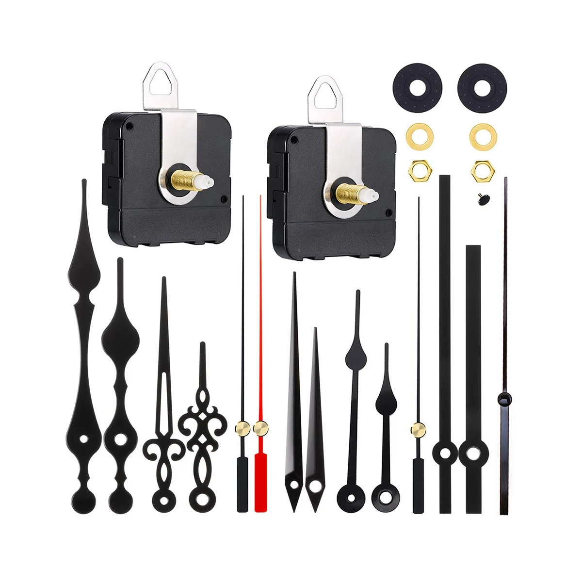 

2 PCS High Long Shaft Clock Movement Mechanism with 5 Different Pairs Of Hands DIY Clock Repair Parts Replacement