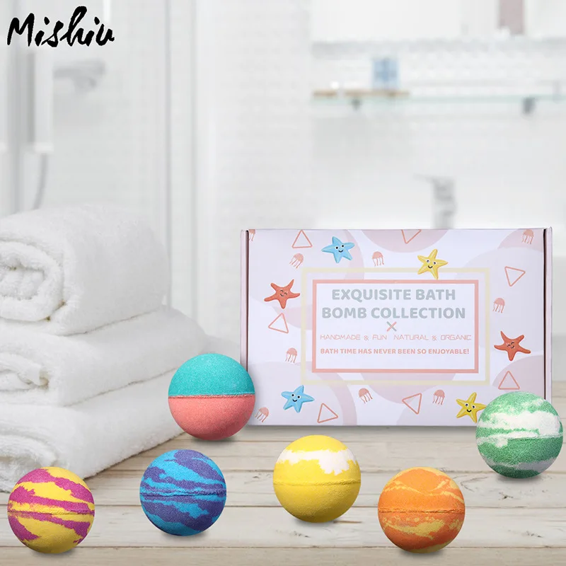 

Organic Bath Salts Natural Mini Handmade Bathing Moisturizing Dry Skin Relaxing Scents Bathing Ball Gift Bubble Bathroom Tools