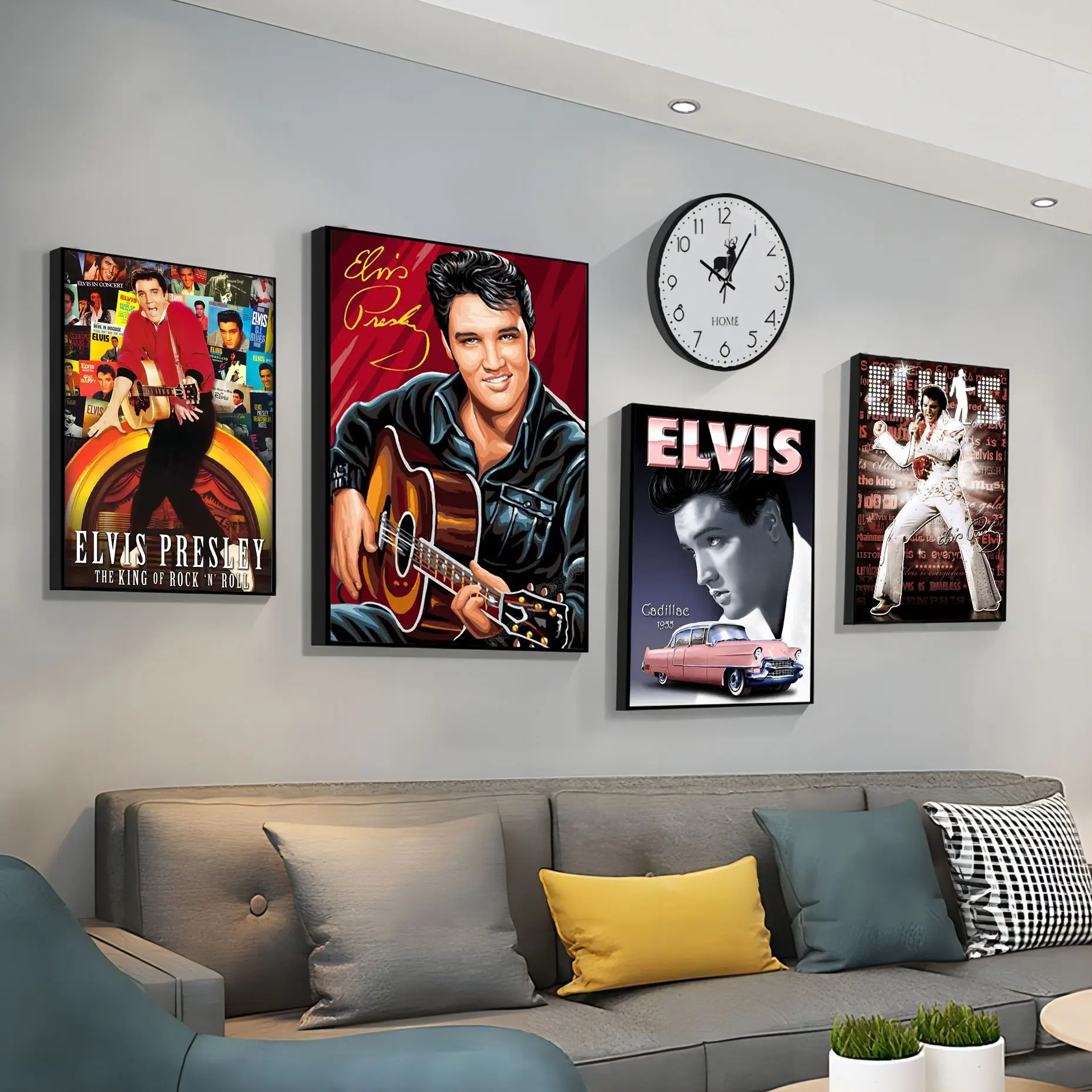 

Elvis Presley Rock Singer Star Musician Classic Vintage Posters Vintage Room Bar Cafe Decor Posters Wall Stickers