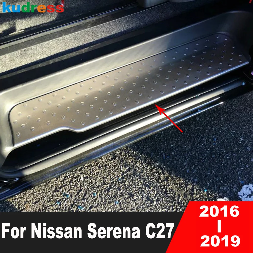 

Накладка на порог двери, Накладка для Nissan Серена C27 2016 2017 2018 2019 из нержавеющей стали, защита педали двери автомобиля, защитные аксессуары
