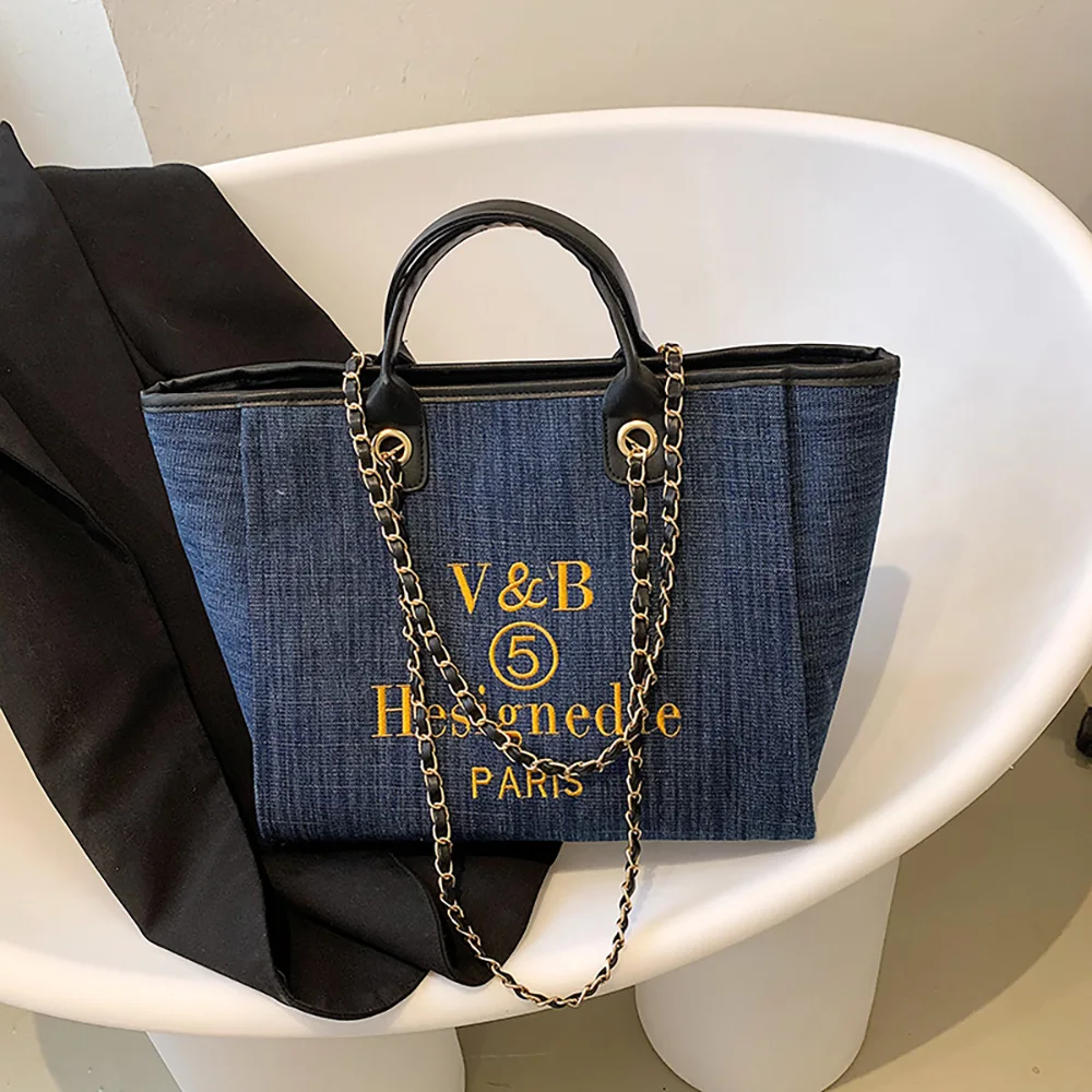 

Handbags Women's Bag 2023 Canvas Shoulder Crossbody Chain Designer Messenger Luxury Female Portable Zipper Girl Tote Bags