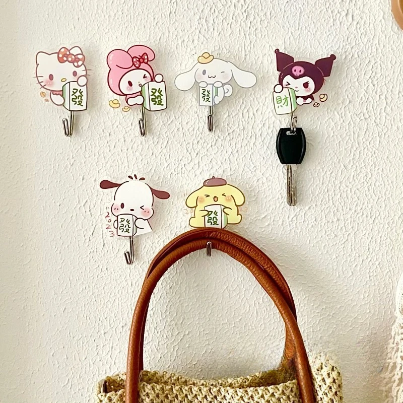 Sanrio Wealth No Punching Hook Kawaii Аниме Персонаж Hello Kitty My Melody Форма 3D Мультфильм Кабинет