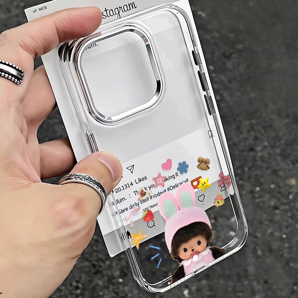 Креативный милый чехол M-Monchhichis для iPhone 17, 16e, 16, 15, 14, 13, 12, 11 Mini, Pro, Max, X, XR, XSMAX, 8, 7, Air, Plus – Мягкий чехол-накладка (art.: 3920d8efbb252) - 3920d8efbb252