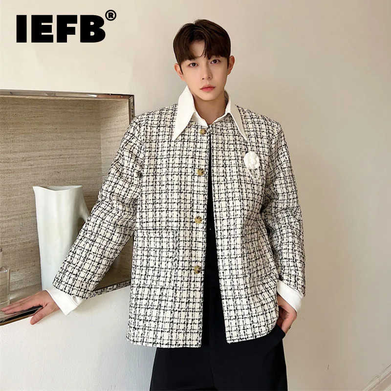 

Куртка с лацканами, рубашка, контрастный цвет, пальто с одним жемчугом, мужская модель 2023 года, имитация двух частей, шикарное корейское укра...