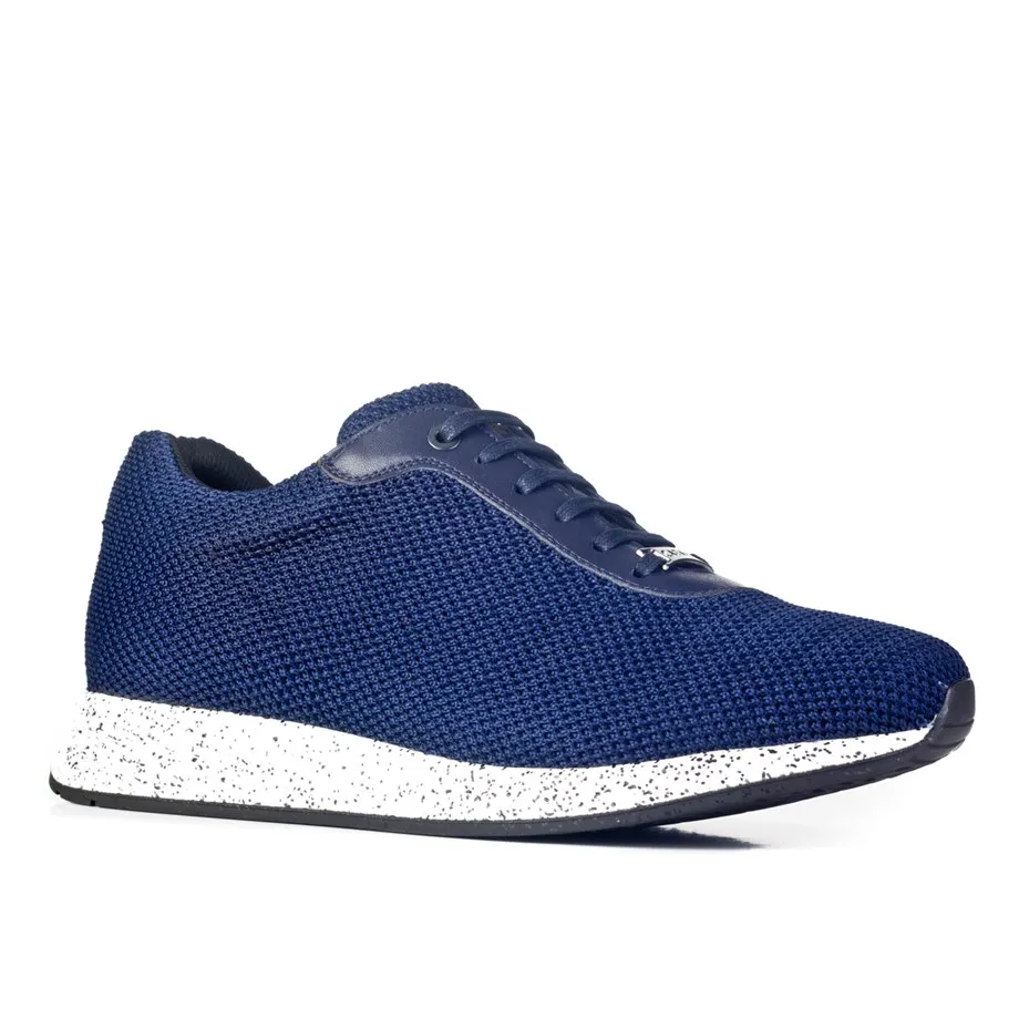 

Patterned sole Knitwear navy blue lace-up men's sneakers