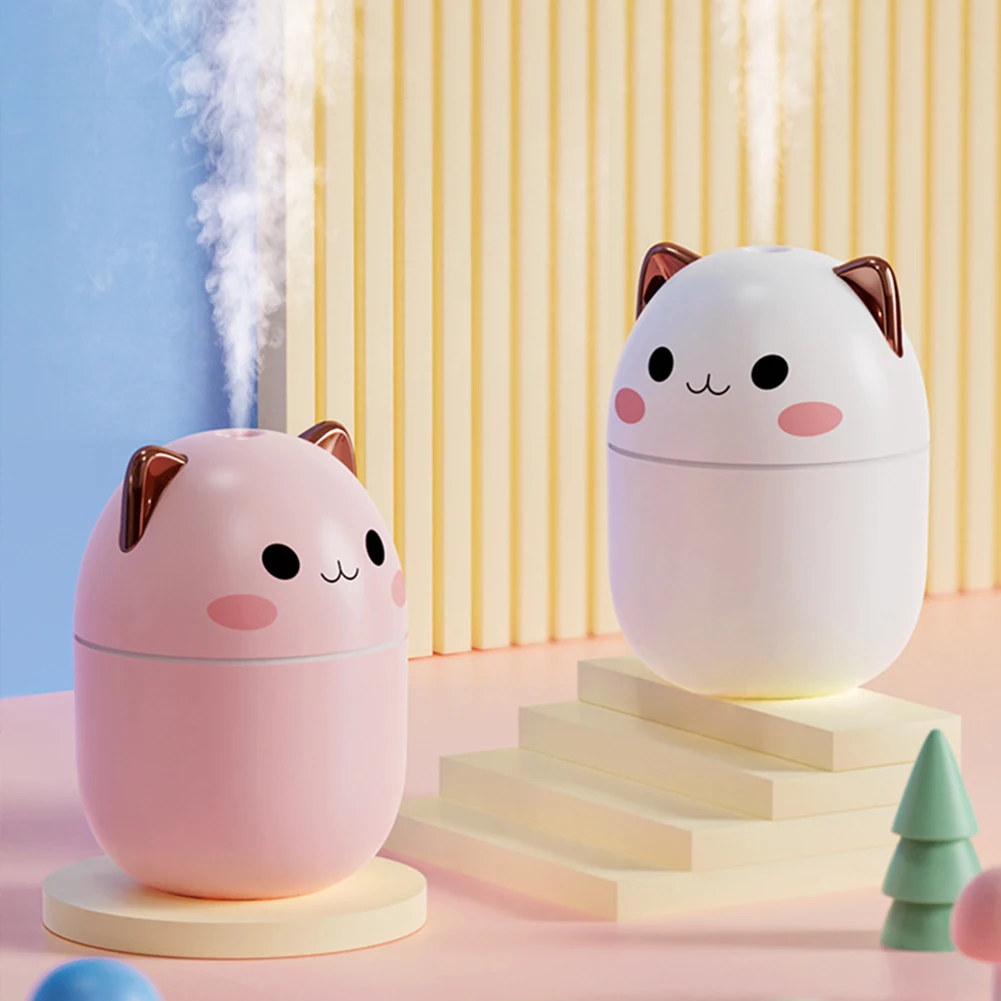 

Mini 250ml Air Humidifier Cute Aroma Diffuser with Night Light Home Cool Mist USB Mute Air Freshener Cool Mist Maker for Home
