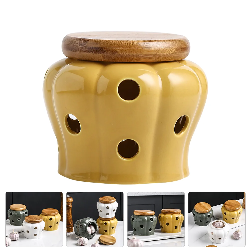 

Household Lovely Creative Ginger Storage Jar Garlic Keeper Garlic Jar Garlic Holder Storage for Hotel Home Restaurant