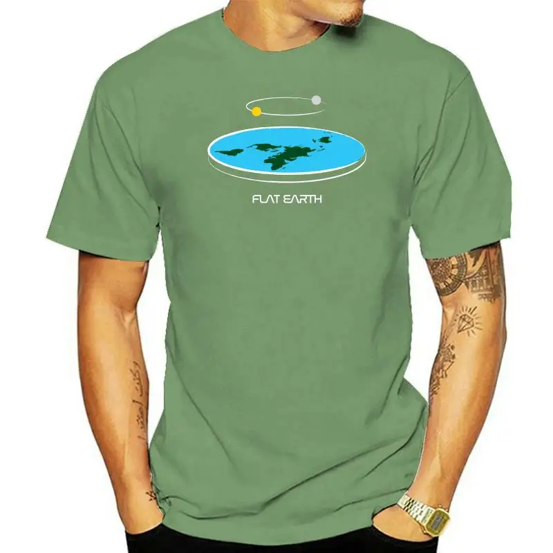 Flat Earth Theores Diagram T Shirt Building Spring Over Size S-5XL Short Sleeve Personalized Slim Pictures Fit
