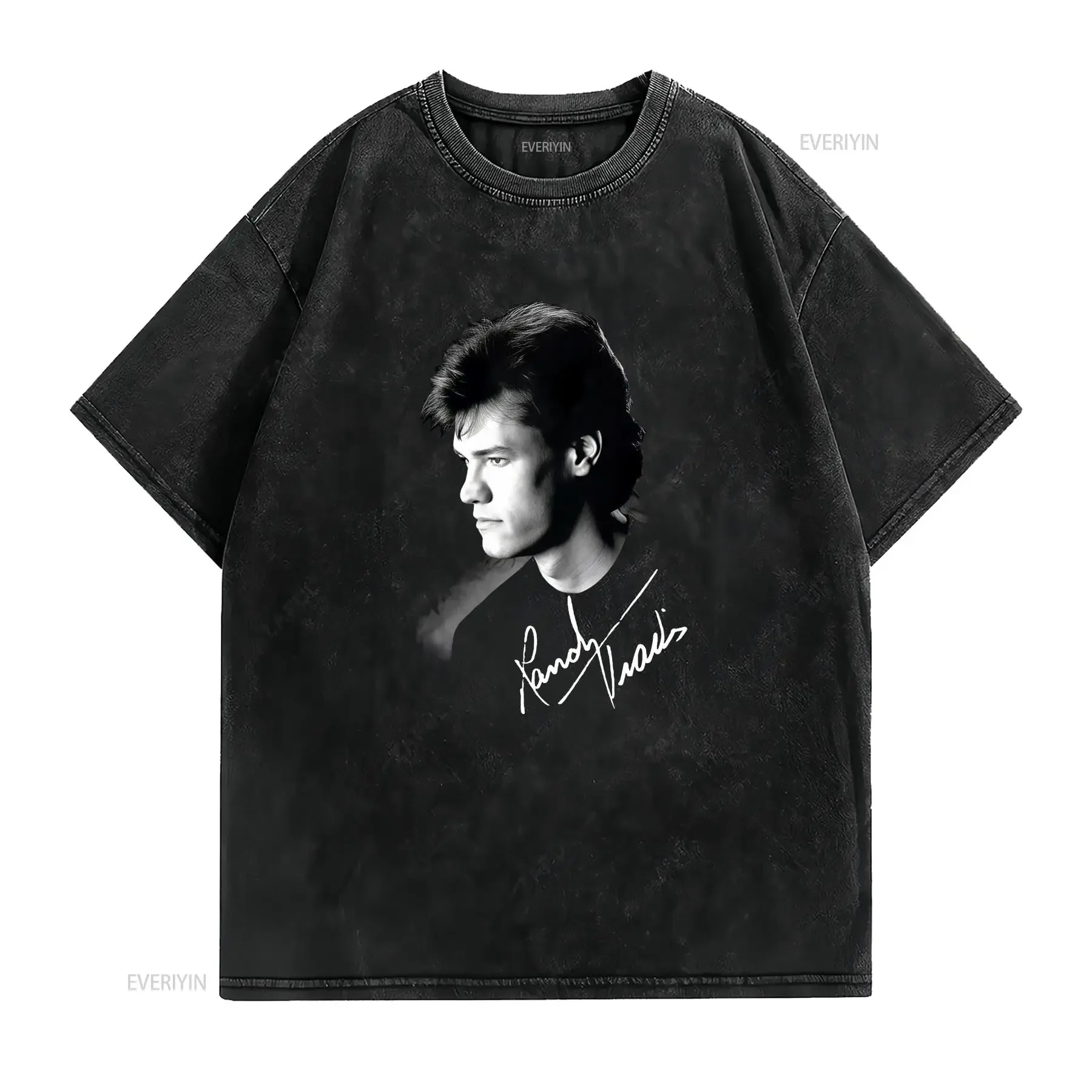 Фото Новая хлопковая мужская футболка Randy Travis Face S-235XL 1D868, винтажная, с эффектом потертости, стрейч, уличный стиль, удобная, мягкая, с графическим принтом №2
