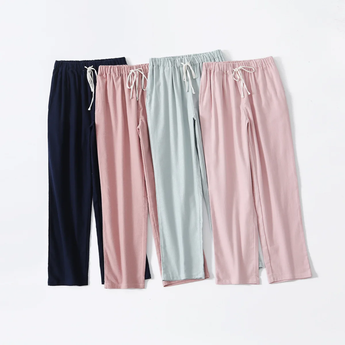 Весна-Осень 2024 Женские Фланелевые брюки для сна из 100% хлопка повседневные
