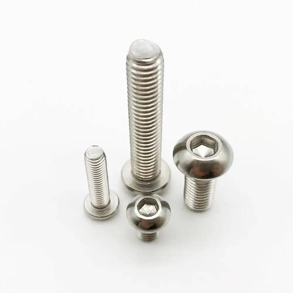 

5-50pc M2 M2.5 M3 M4 M5 M6 M8 304 A2-70 Stainless Steel Black grade 10.9 ISO7380 Hexagon Hex Socket Head Button Allen Bolt Screw