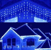christmas light curtain icicle droop 0 4 0 6m ac 220v festoon led garden outdoor led light string holiday garland led decor 2021