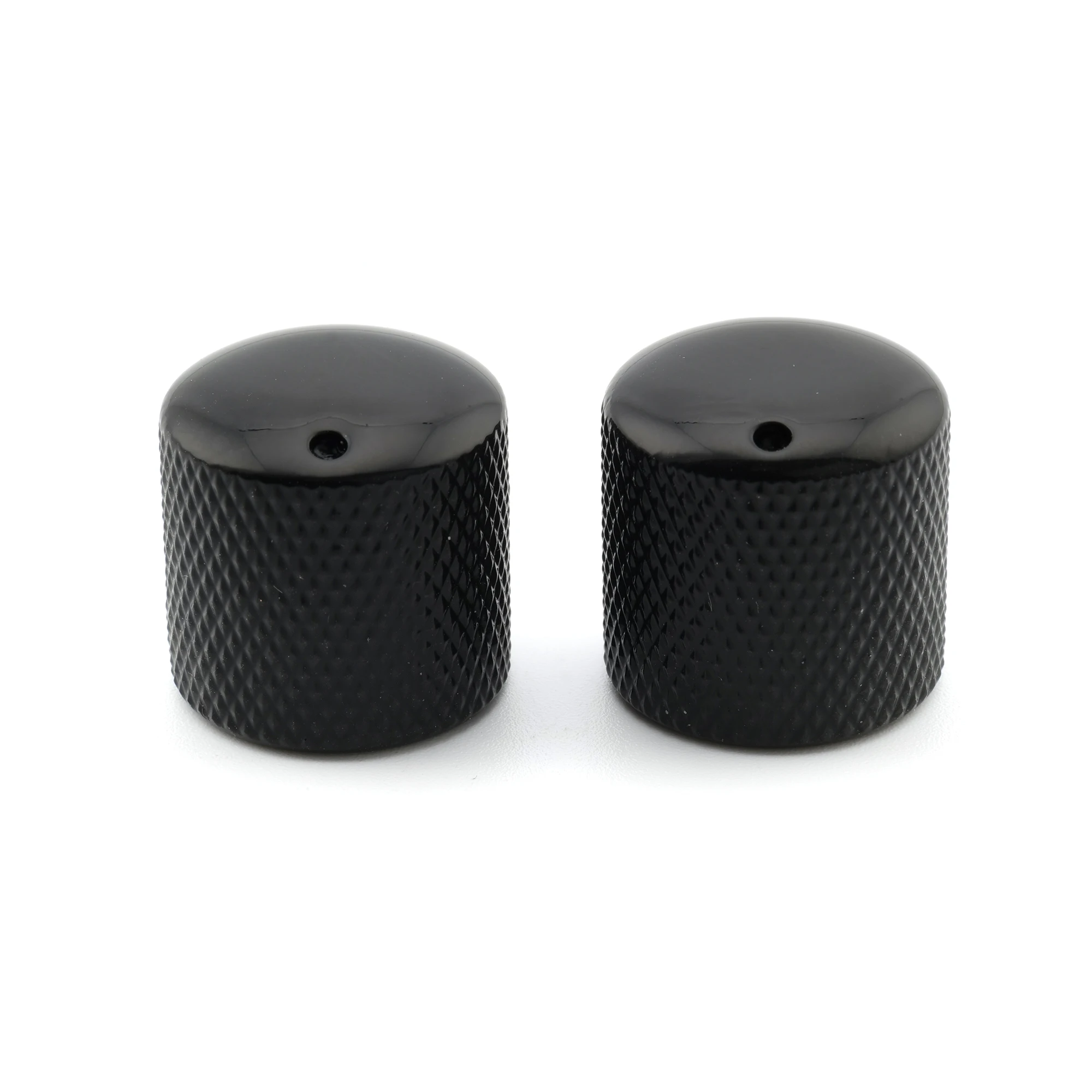 

Musiclily Pro Metric Steel Push-on Dome Knobs with Indicator Dot for Import Electric Guitar or Bass, Black (Set of 2)