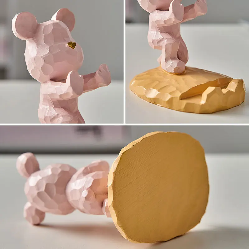 

Home Decoration Violent Bear Phone Holder kawaii desk accessories aesthetic kawaii room decor gadgets desktop sculpture gaming