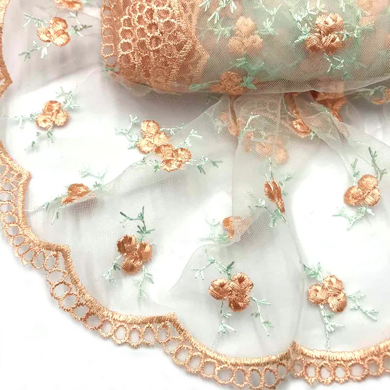 

1 Yard 15CM Wide Luxury Mesh Embroidered Tulle Lace Fabric for Fringes Party Wedding Dress Clothes Sewing Accessories Supplies