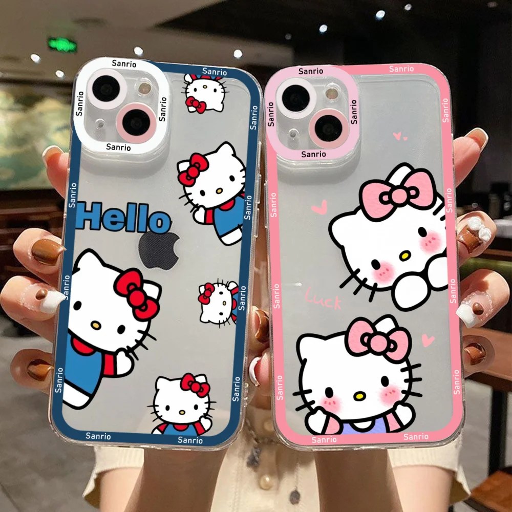 

Sanrio Hello Kitty Phone Case For Xiaomi Redmi Note 12C 11 10 Pro Plus 10C 9A 9C 9T K30 K40 K50 K60 4G 5G Transparent Capa