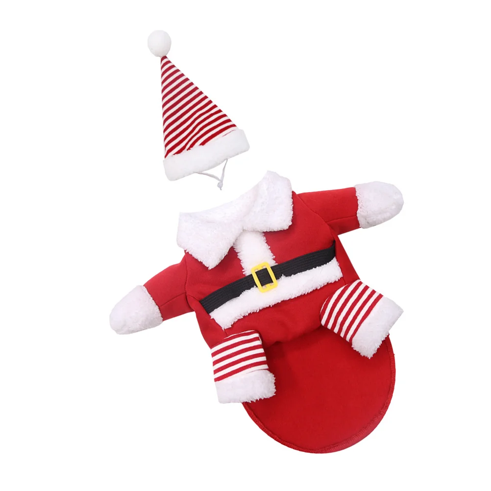 

Christmas Petclothes Dog Santa Cat Warm Winter Costume Hat Coat Pajamas Costumesdogs Outfit Claus Suit Party Clothing Puppy