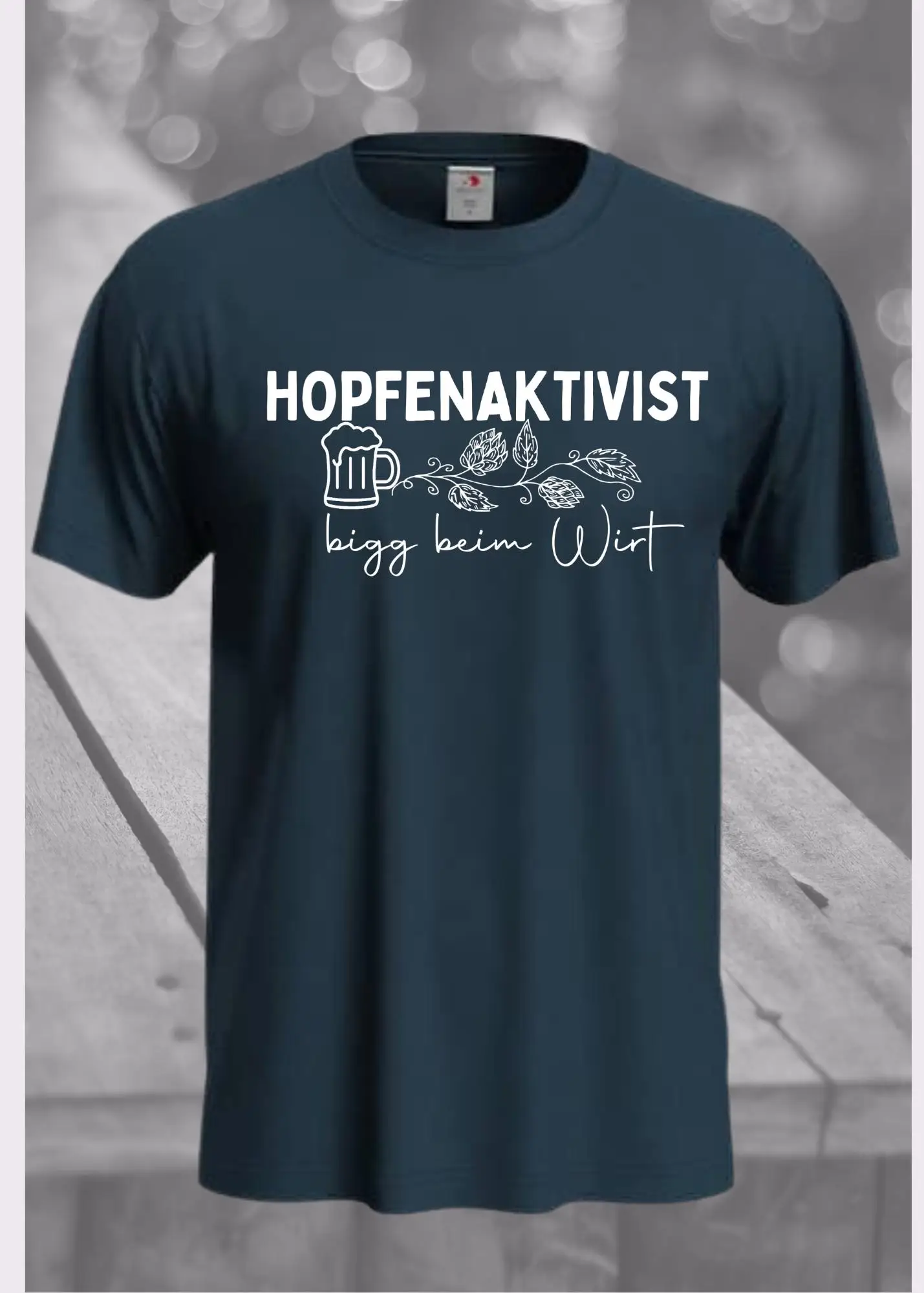 Футболка Hopfenaktivist Bigg Beim Wirt с принтом Забавные высказывания для мужчин Подарок на