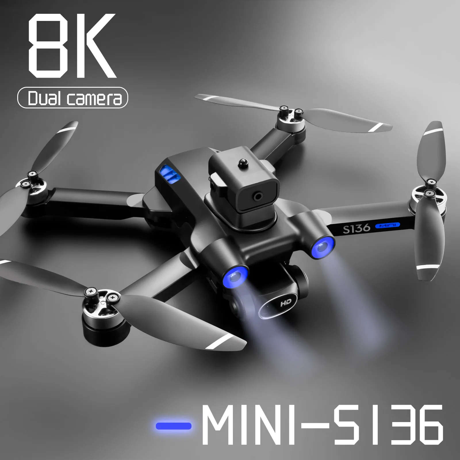 

S136 GPS Drone 4K Professional 8K Dual ESC Camera Optical Flow Positioning Obstacle Avoidance Brushless RC Foldable Quadcopter
