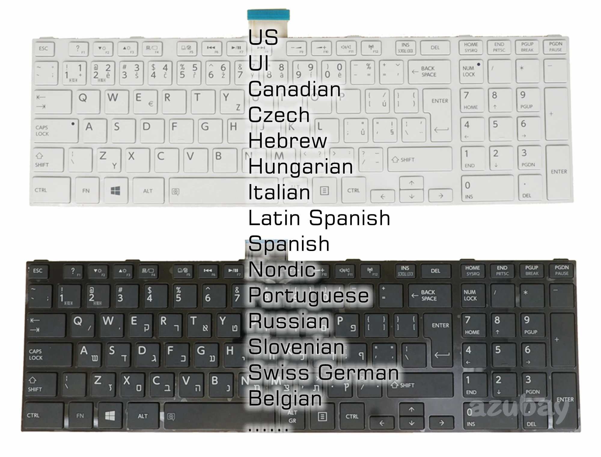 US Russian Hebrew Portuguese Hungarian Keyboard For Toshiba Sitellite L50-A L50D-A L50t-A L55-A L55D-A L55t-A L70-A L70-B L70D-A