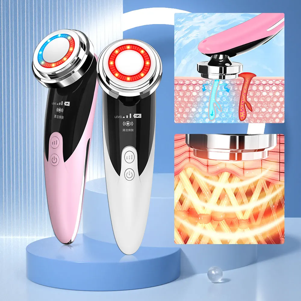 

LED Hot Compress Skin Rejuvenation Machine Facial Massager Face Lifting Device Skin Tightening Cleansing Eye Care Anti Wrinkle