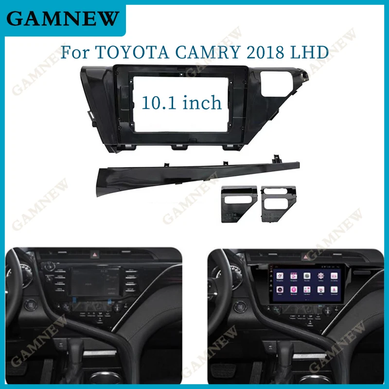 

10 Inch Car Frame Adaptor Canbus Box Decoder For Toyota Camry 2018 Android Radio Dash Fitting Panel Kit