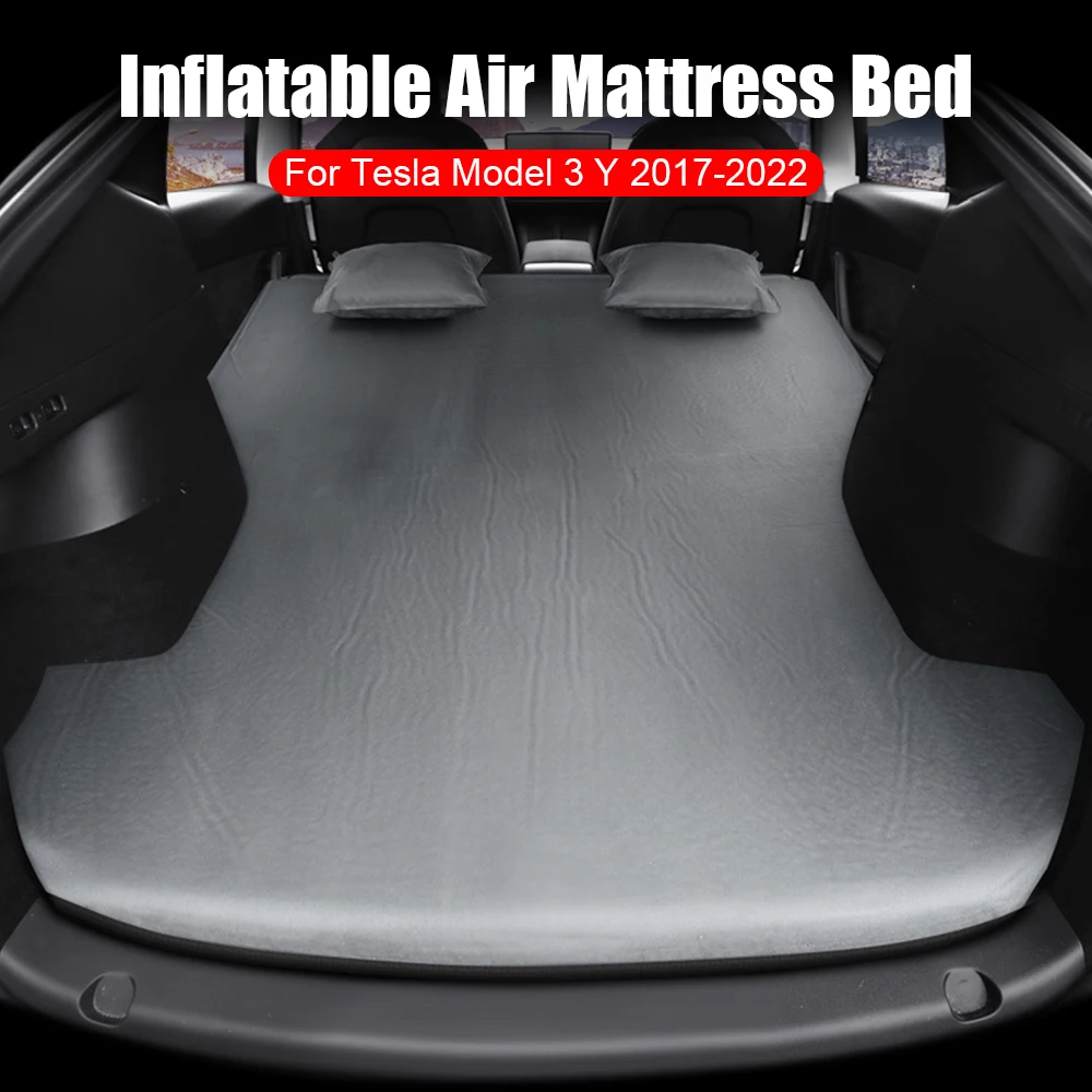 

Портативный надувной матрас для кемпинга на открытом воздухе Tesla Model 3, модель Y 2017-2022, специальная замшевая ткань