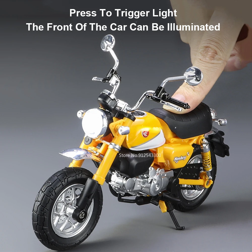 Масштаб 1/12 Игрушечный Мотоцикл Honda Monkey Модель Из Сплава Металла Со Звуком И