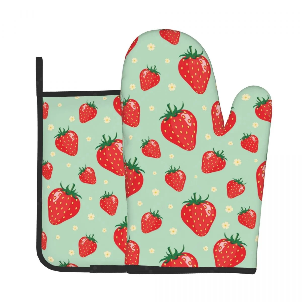 

Клубничные термостойкие прихватки и подставки из полиэстера