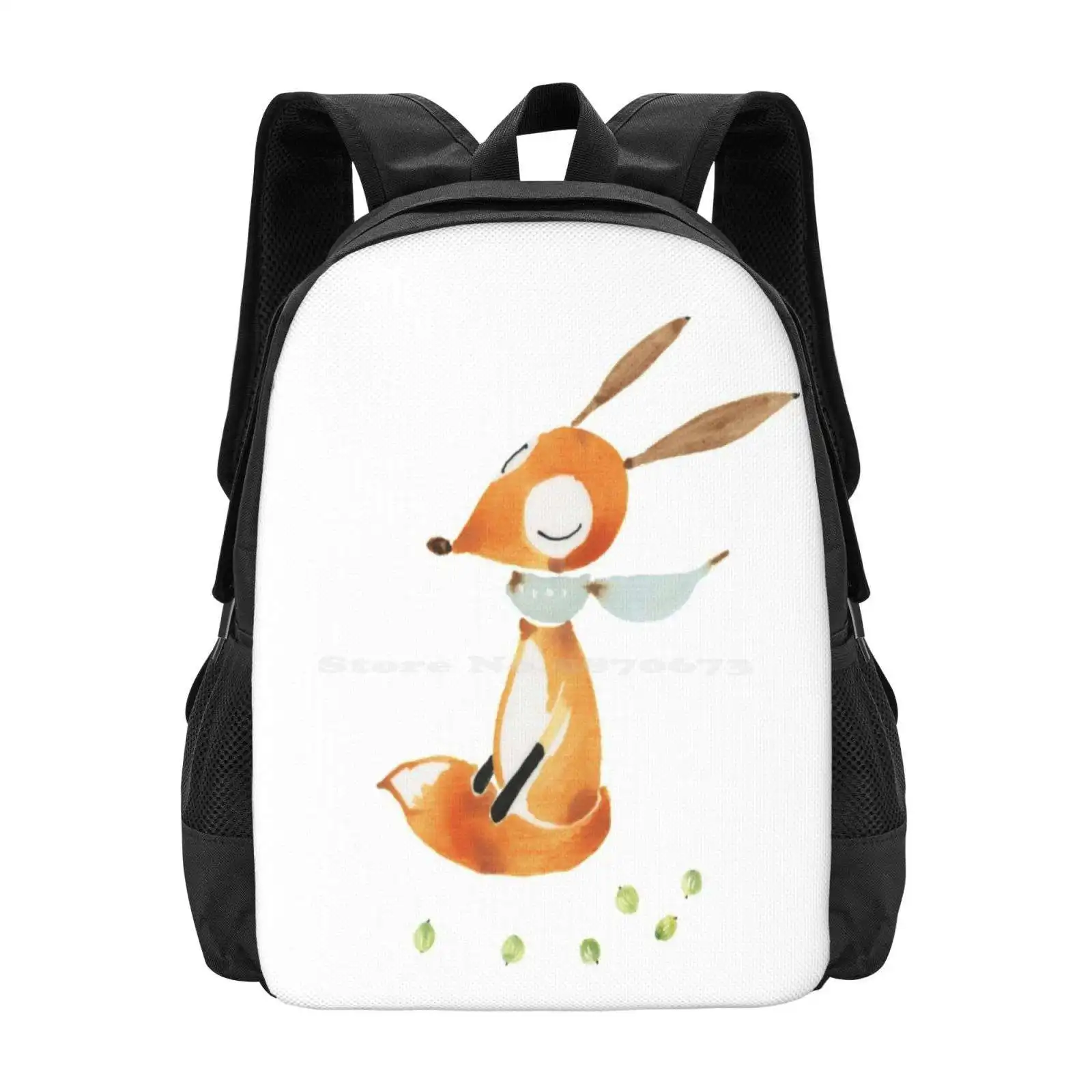 

Dear Fox Bag Backpack For Men Women Girls Teenage Fox Watercolor Handdrawn Cute Children Nature