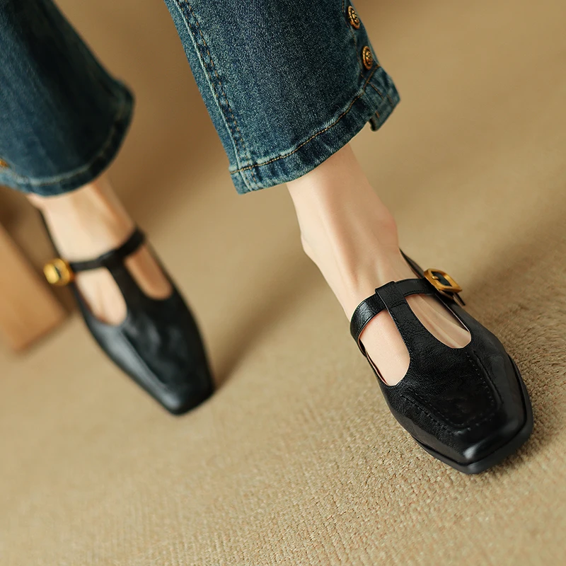 Туфли-лодочки женские из натуральной кожи элегантная повседневная модная обувь