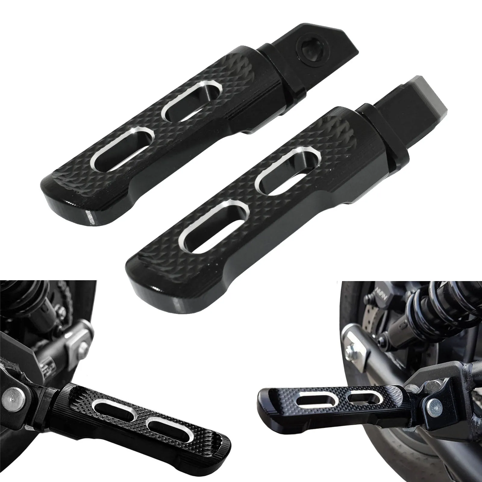 

WAASE Passenger Pillion Rear Footrests Foot Pegs Pedals For HONDA Rebel 300 500 CMX300 CMX500 PC56 2017 2018 2019 2020 2021 2022