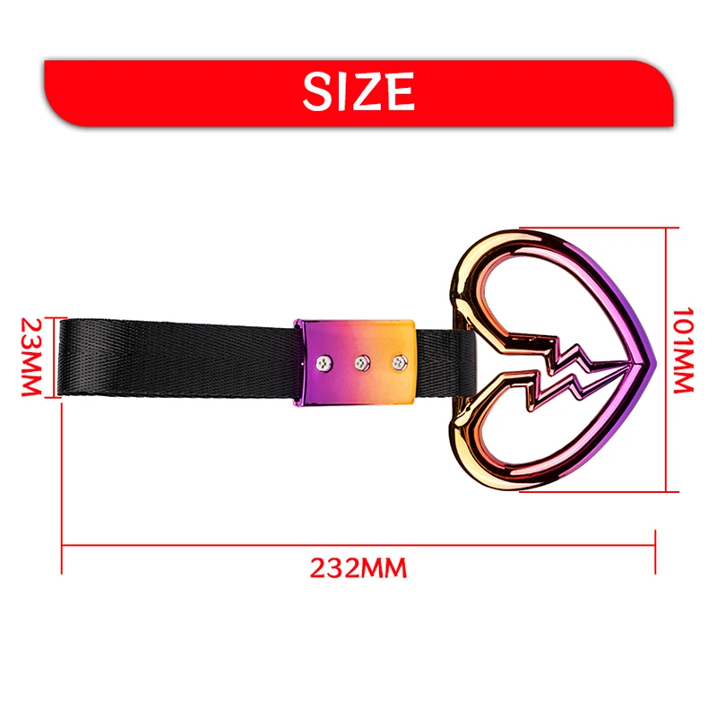 Яркий Автомобильный Буксировочный Ремень Tsurikawa кольцо в форме сердца JDM ручка для