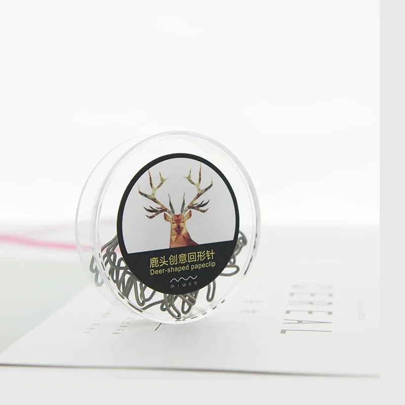 Скрепка в форме головы оленя металлическая закладка скрепка для бумаг