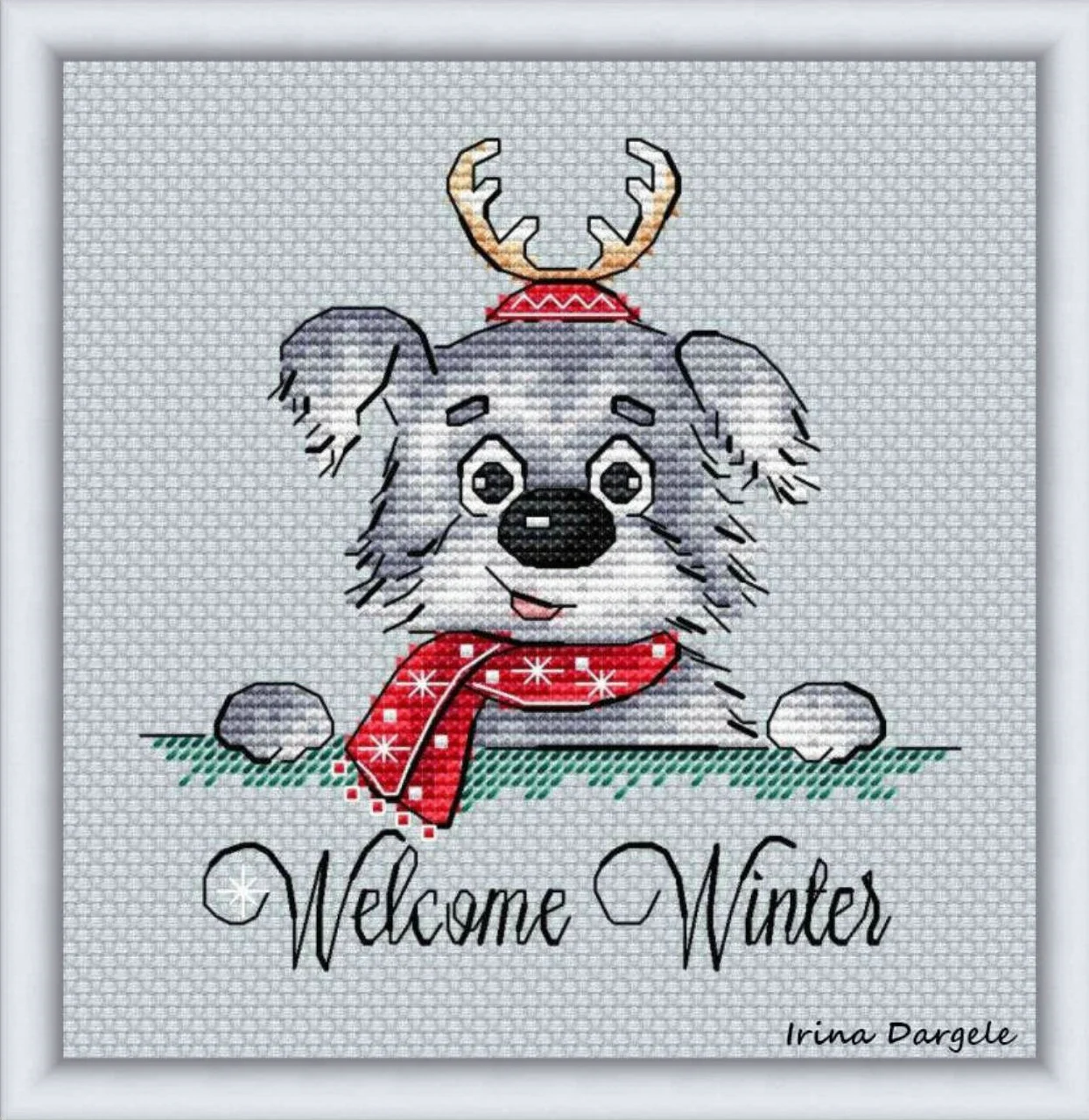 

Christmas Puppy Cross Stitch Kit Cross stich Kits Homfun Craft Cross Stich Decorations For Home Homefun