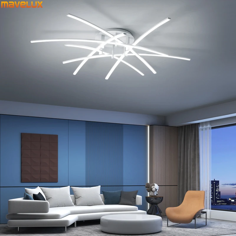 Modern Acrylic LED Chandelier White Gold Painted Ceiling Fixtures For Bedroom Living Dining Room Kitchen Villa Restaurant Office
